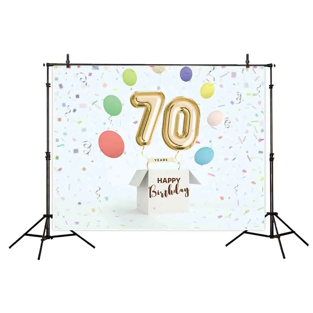 Funnytree photography backdrops celebration gold balloons colorful confetti box photocall studio funds camera professional