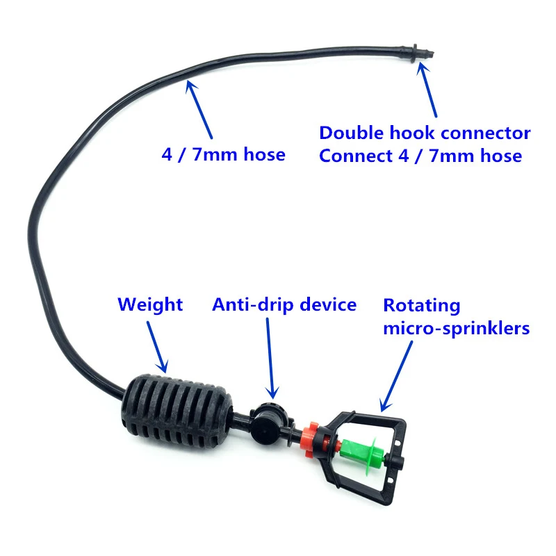 Agriculture hanging spray 360 Degree Rotating Misting Nozzle Greenhouse Sprinkler Irrigation with Anti-drip Device 1 Set