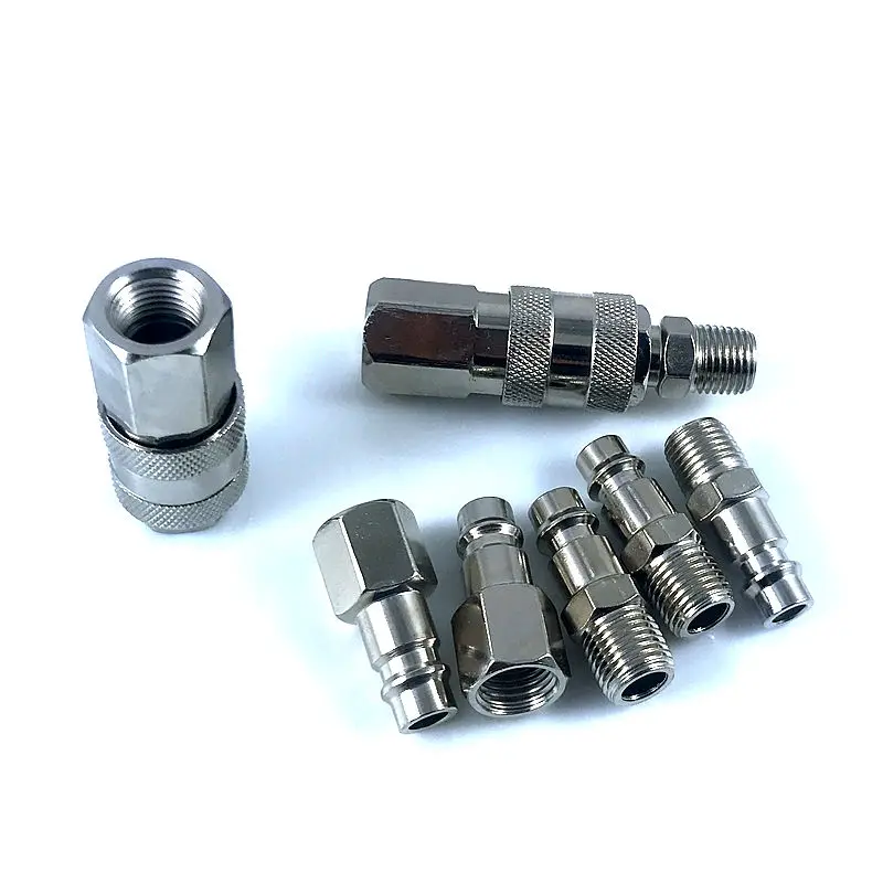 8pcs European Style 1/4\'\'NPT Quick Coupling Male and Female Set Connector Kit  Coupler Air Hose Pneumatic Fitting