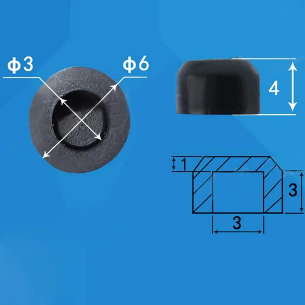 100 Stück Silikon-Rundloch-Knopfkappen 6*6mm Drucktastenschalter-Abdeckungen Taktile Abdeckung für 6*6mm Runde Tastschalter Großhandel – Detail 1