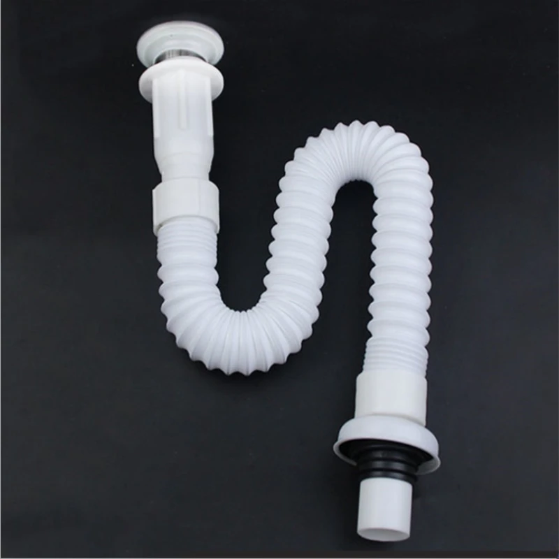 1pc Basin Deodorant Retractable Down Pipe Plastic Corrugated Pipe Underfloor Drain