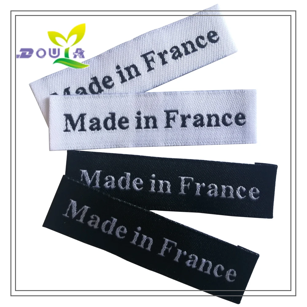 Origin Woven Labels Made In France For Clothing Bags Shoes Hand Made Fabric Labels For Sewing Tags Free Shipping