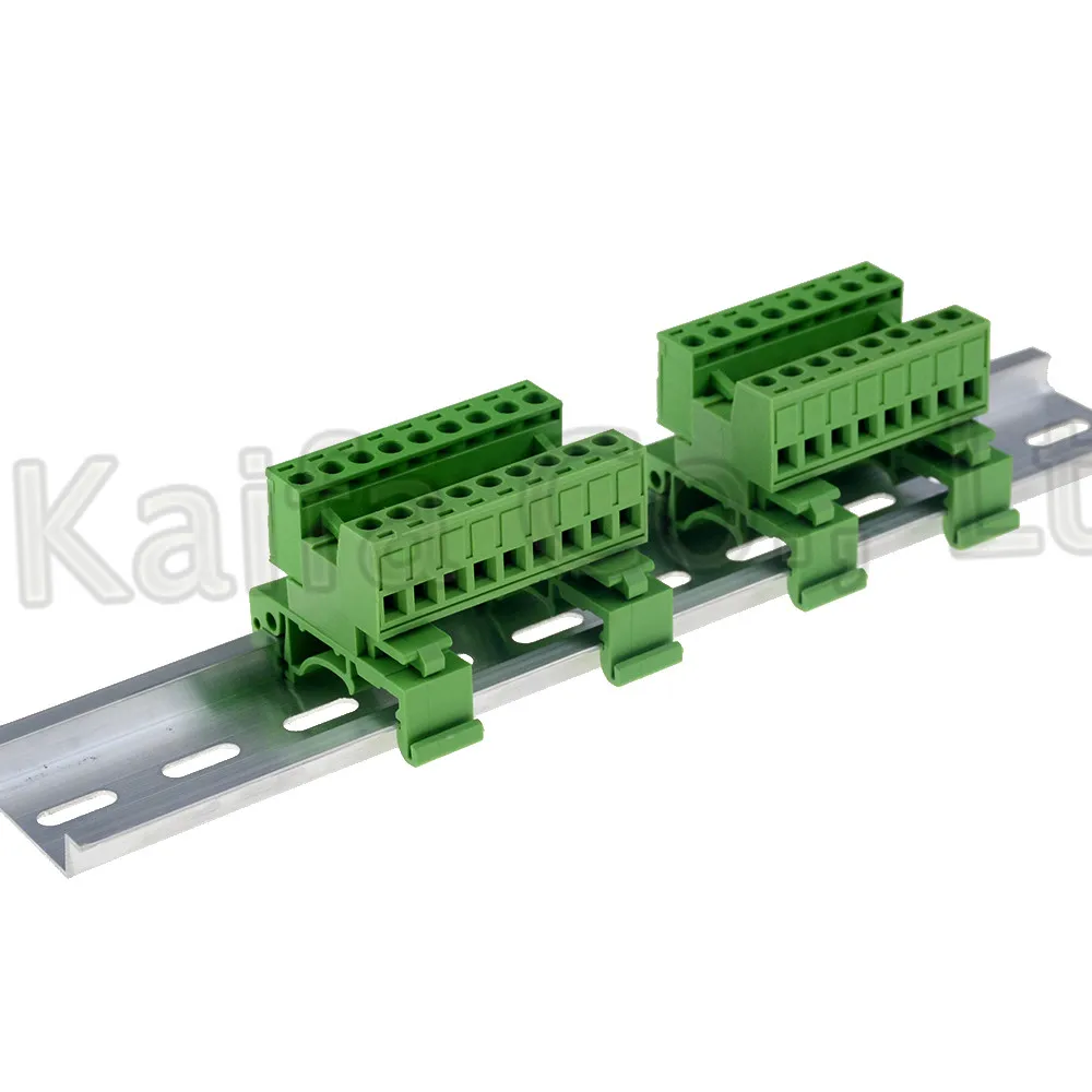 1sets 2-12pin Pitch 5.08mm Screw Plug-in Terminal Blocks connector Din Rail Mounting instead 2EDG-UKR-5.08mm Rail terminal block
