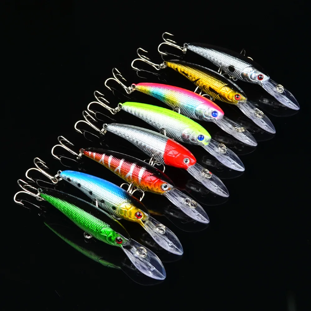 

8pcs/Lot Minnow Fishing Lures Fishing wobblers Set Plastic Bait Dive Lure Crankbaits Carp fishing 9.5cm/6.9g