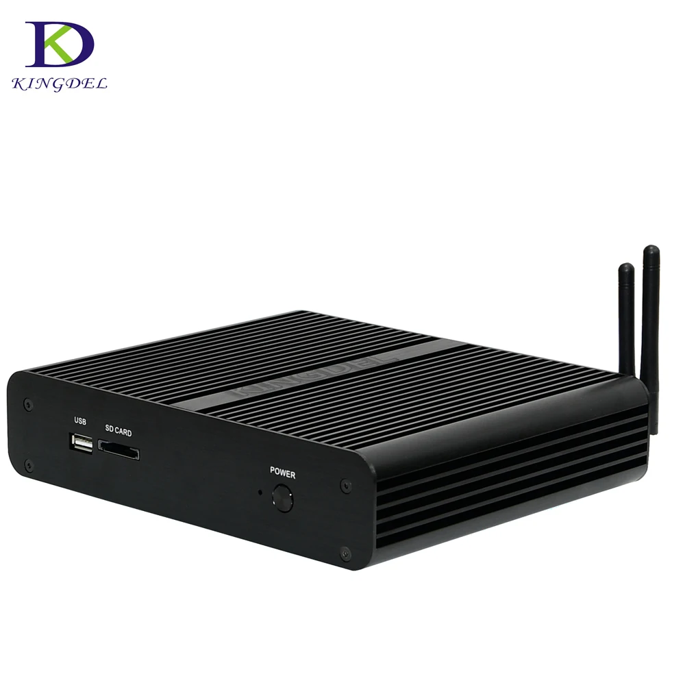 Kingdel-Mini PC sin ventilador de 6ª generación, CPU i7 6500U/6600U, ordenador de escritorio pequeño, 1 x DP, 1 x HDMI,USB 3,0, 8GB RAM + 512GB SSD