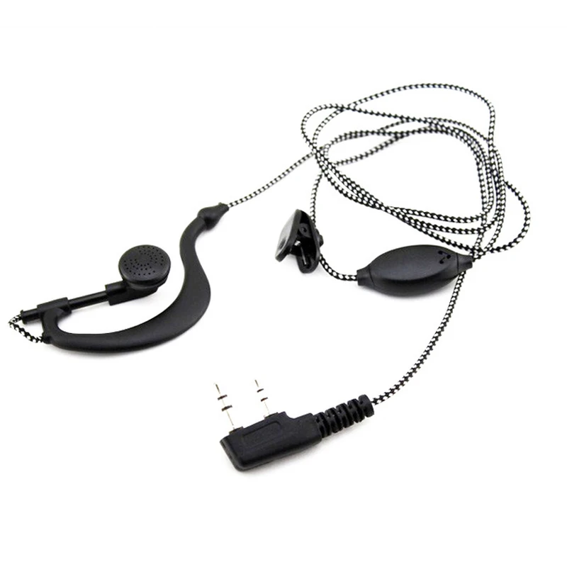 reliable knit cable headphone K plug 2pins for Kenwood Baofeng 888s uv5r uv82 TYT Wouxun Puxing Quansheng etc walkie talkie