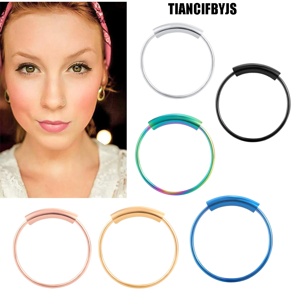 TIANCIFBYJS Fashion Nose Ring Lip Ring Hoop Labret Piercing Rings for Women Pircing Body Jewelry Tragus Earring 60pcs Mix 3 Size