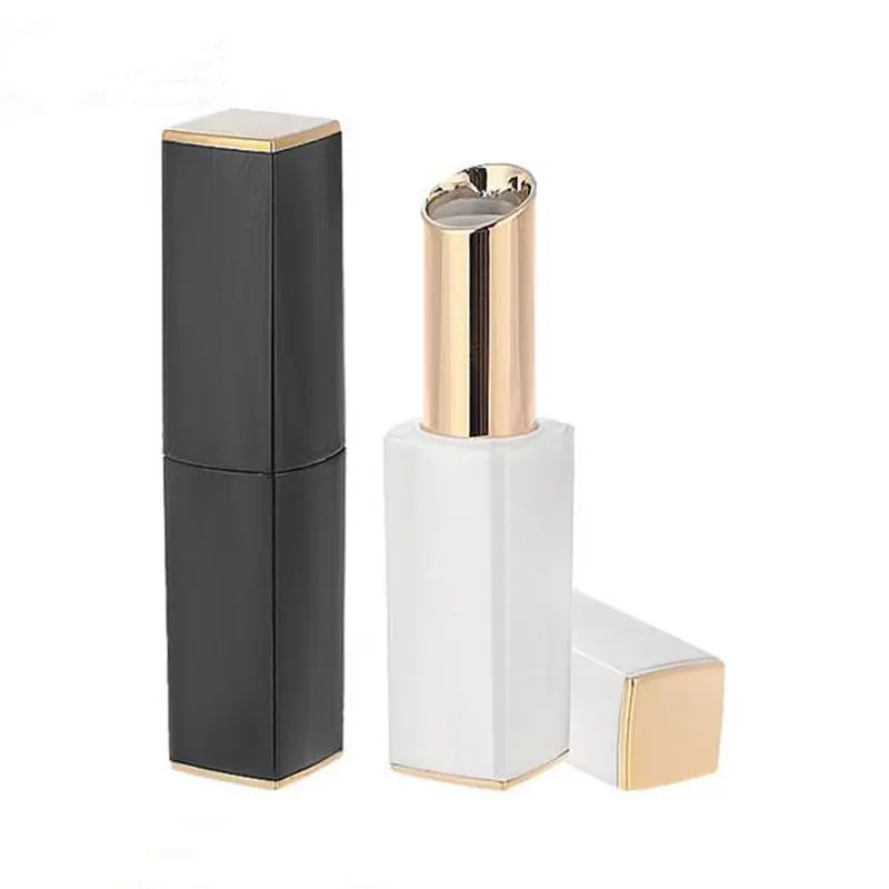 

Empty Lipstick Tube with Magnet, Lipstick Packaging Bottle Black Frost Lip Balm Tube Oblique Edge Cosmetic Containers F20173006