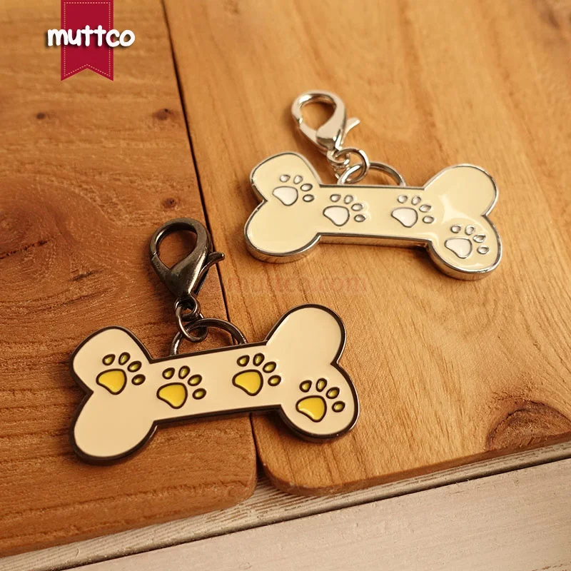 50pcs/lot wholesale good quality creative bone sharp dog cat id tag 2 kinds footprint design dog id tag for puppy