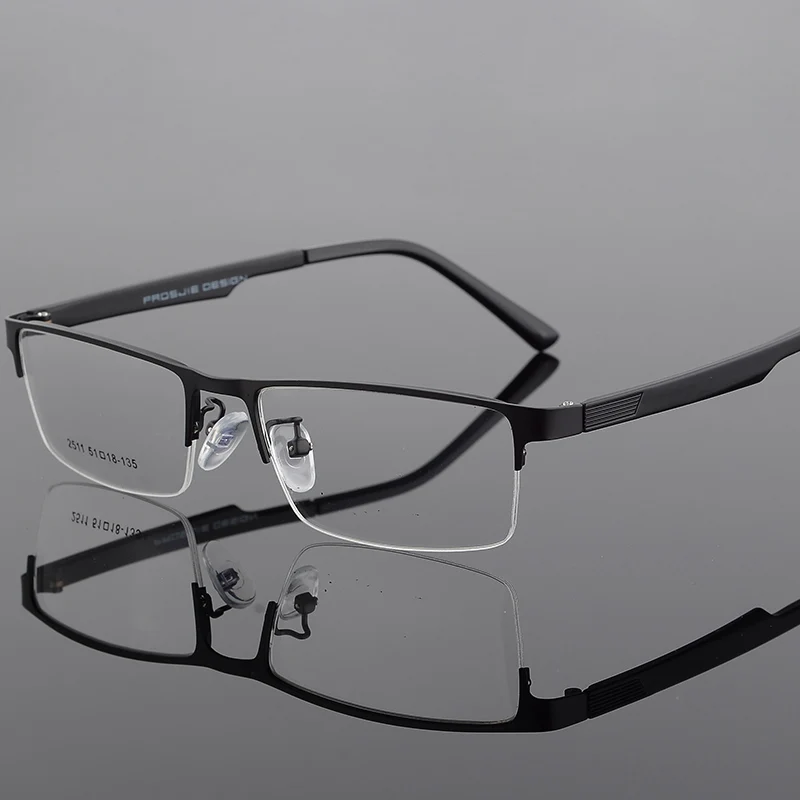 OEYEYEO Titanium Alloy Optical Glasses Frame Men Ultralight Square Myopia Prescription Eyeglasses Male Metal Half Rim Eyewear