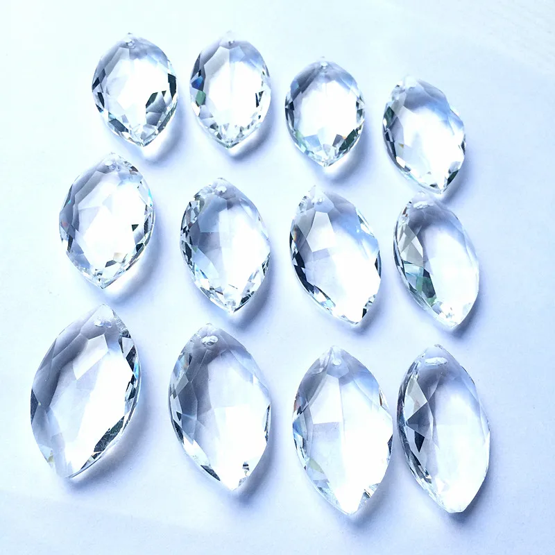 

200pcs 38mm Marquis Clear Crystal Garden Hanging Wedding Decoration Supplies Suncatcher Chandelier Faceted Pointed Oval Pendant