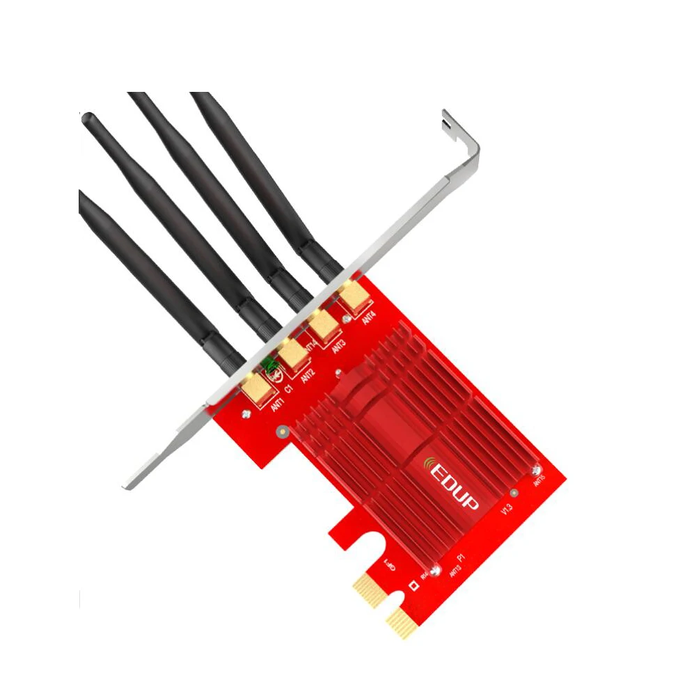 PCIE 무선 lan 카드 2.4/5.8G PCI Express 4 * 5dBi 네트워크 카드 11AC 1900M 확장 카드 어댑터, pc 데스크탑 Windows7/8.1/10 용