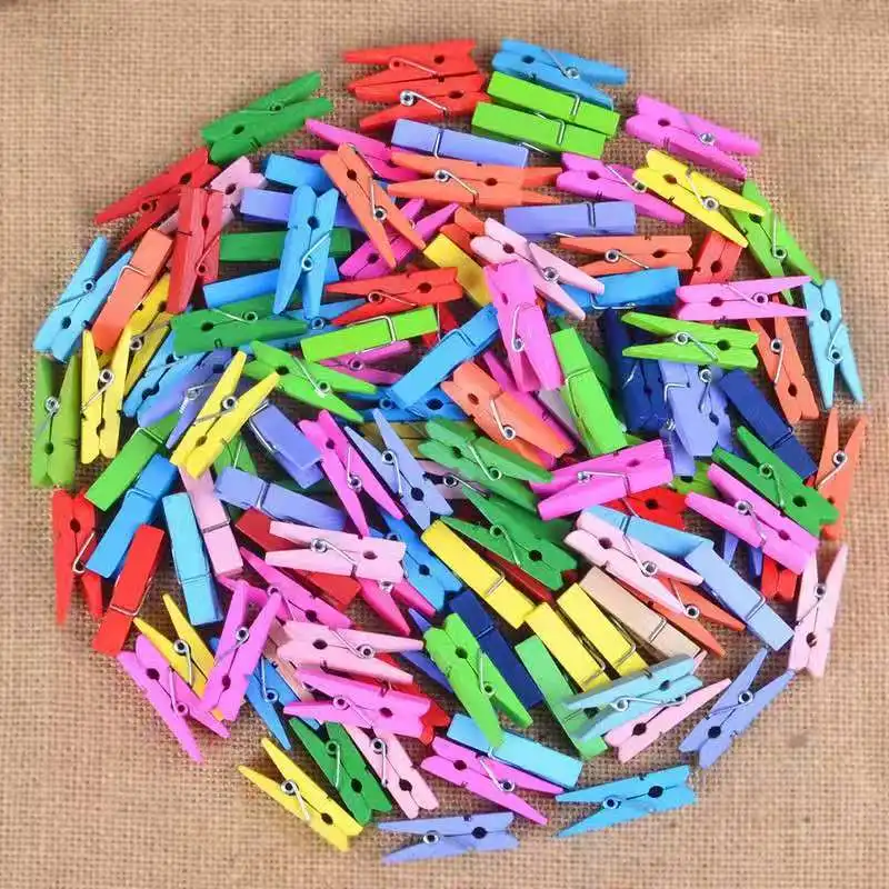 25/35/45/72mm Coloful Wood Clips Smalll Size Mini Wooden Clips Photo Clips for Sheets DTY Clothespin Craft Decoration Clips Pegs