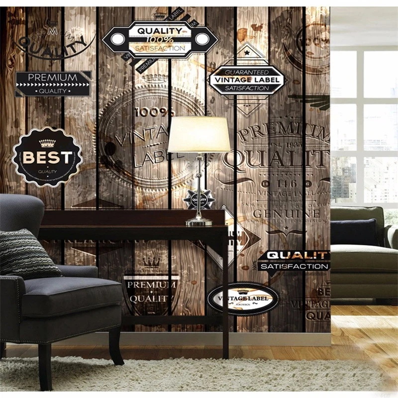 Custom mural TV sofa backdrop Decoration wallpaper retro personality letter wallpaper for walls 3 d papel de pared  wallpaper