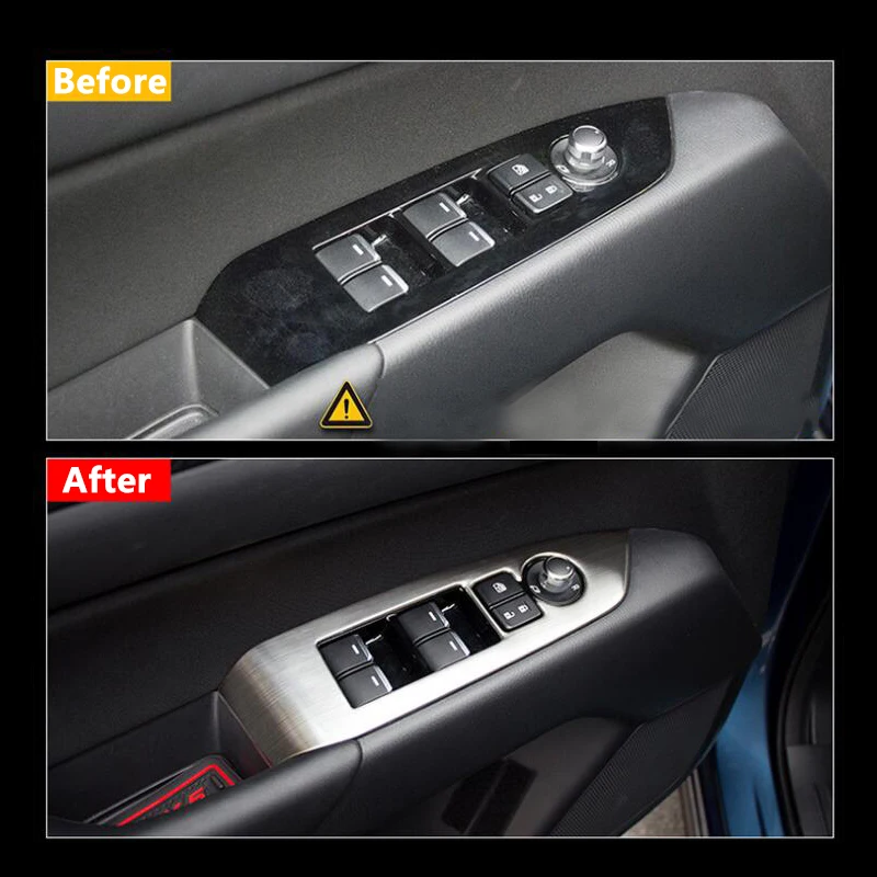 Car Interior Door Armrest Panel Window Switch Lift Buttons Cover Trim Sticker For MAZDA CX-5 CX5 CX 5 2017 2018 2019 Accessories