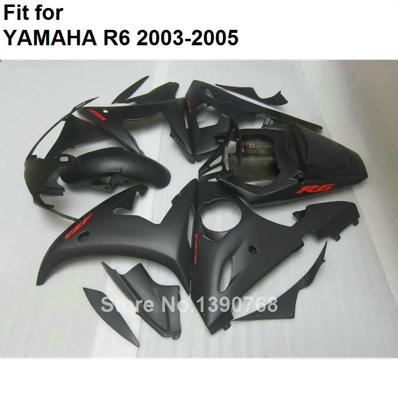 Motorcycle fairing kit for Yamaha YZF R6 2003 2004 2005 matte black body work parts fairings set YZFR6 03 04 05 BC17