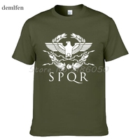 SPQR Roman Gladiator Imperial Golden Eagle T-Shirt Mens Casual Short O-Neck T shirt Harajuku Tops Tees Shirt Plus Size