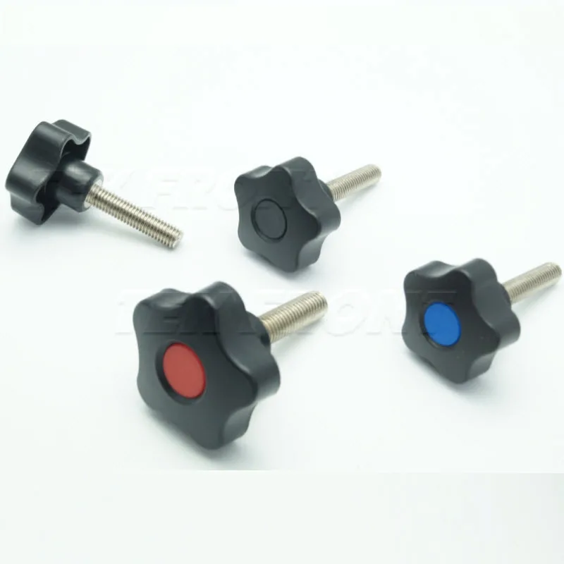 

M10 male Thread 50mm Head Lobe Knob Black,Clamping Screw Knob .hand knob screw