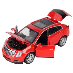 Exquisite gift 1:32 Cadillac SRX off-road vehicle alloy model,simulation die-cast sound and light pull back model,free shipping