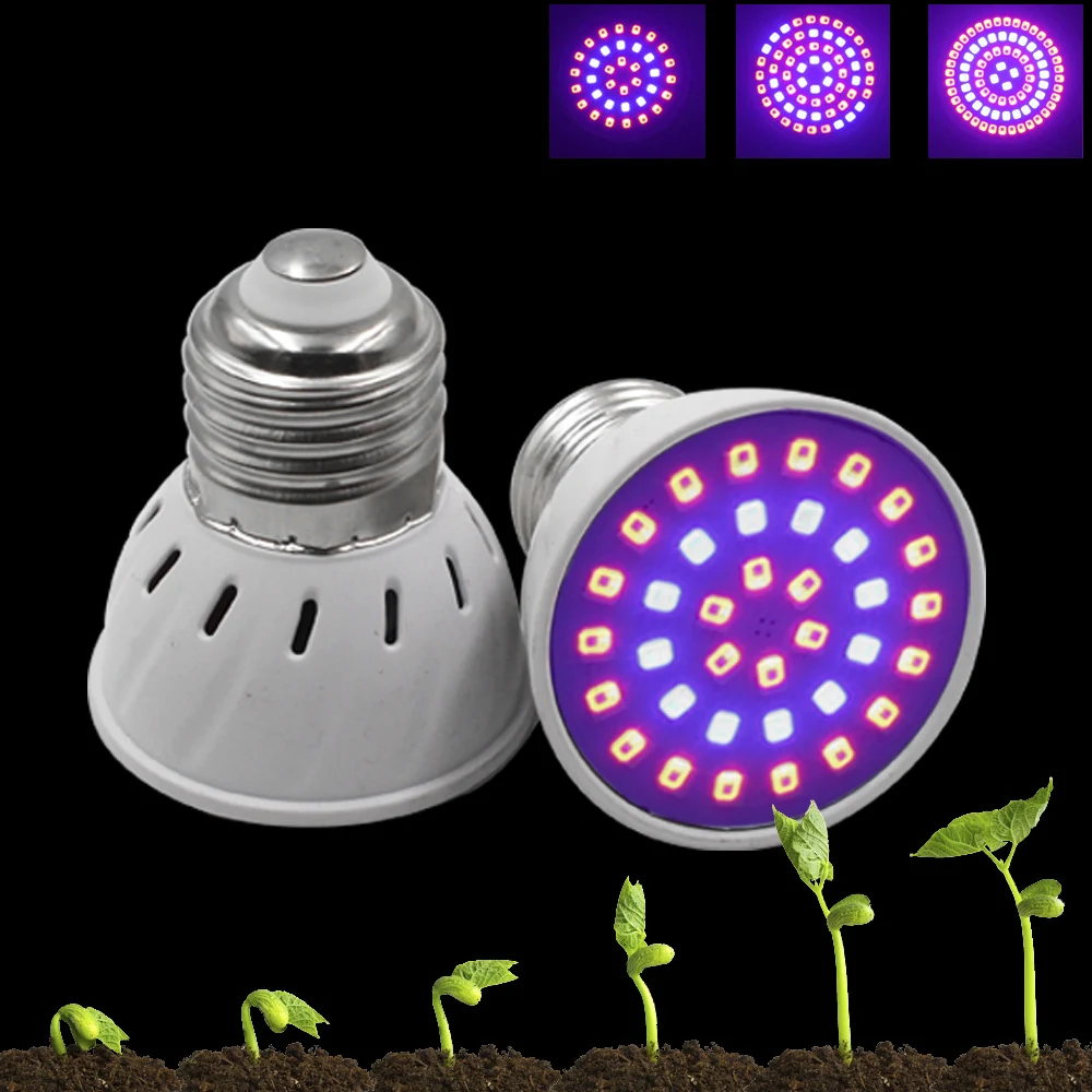 

E27 Led Full Spectrum GU10 Phyto Lamps Grow Light MR16 Led Bulbs Seedling 48 60 80leds B22 Plant Growing Lamp For Greenhouse E14