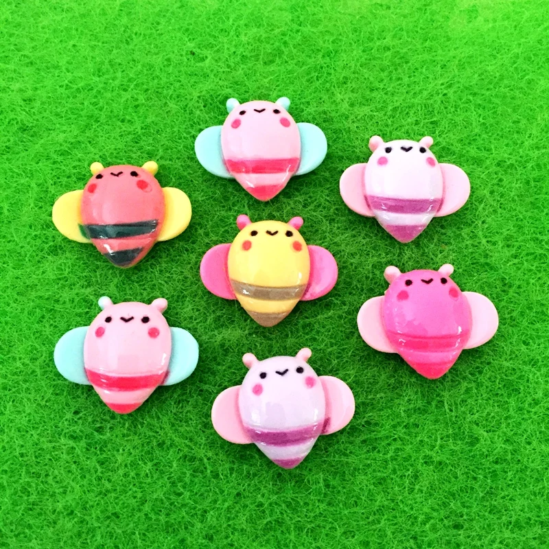 20PCS /lot 21mm*17mm honey bee shape resin phone flat back paste DIY festival series resin flat back scrapbook crafts-T194*2