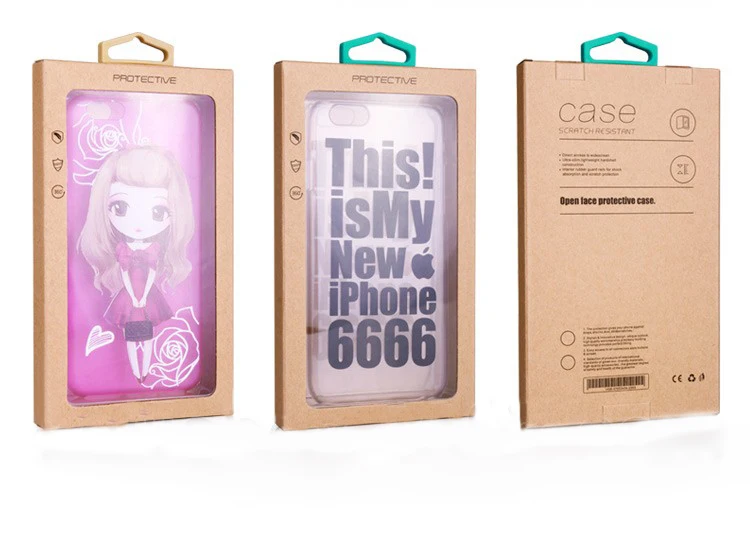 

50 pcs Custom Logo Kraft Paper Packaging Box for iPhone 8 Plus Case Retail Packaging for Note 8 Case for iPhone X Case