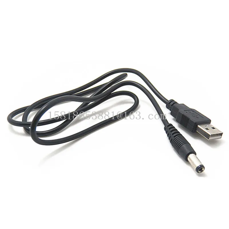 برميل جاك محول USB إلى 5.5 مللي متر 5V USB DC جاك كابل سلك 5.5x2.1 مللي متر DC 5.5*2.1 مللي متر النحاس النقي شحن كابل 0.8m/80 سنتيمتر