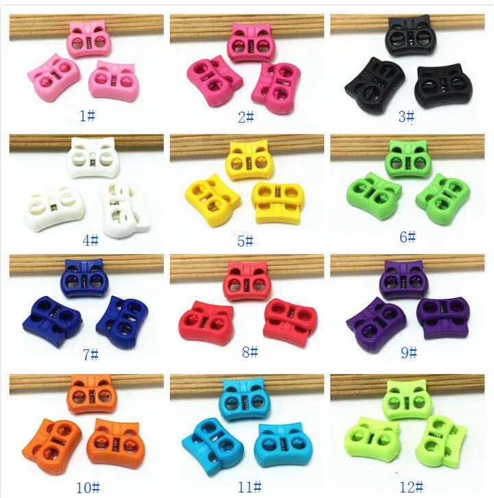 Direct Selling Cord lock Koord 20mm*16mm square stopper 100pcs/pack black Toggle Stopper Plastic Clip Wholesale