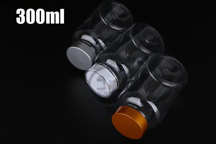 

20PCS 300CC Transparent Bottles, Samples Storages, Pills Container, 300ml Plastic Capsule Bottles with Child-proof Caps & Seals