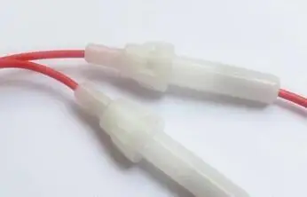 

FREE SHIPPING 50PCS x #18 Wire 5*20mm White Plastic Lantern Fuse Holder With 18AWG Red Cable