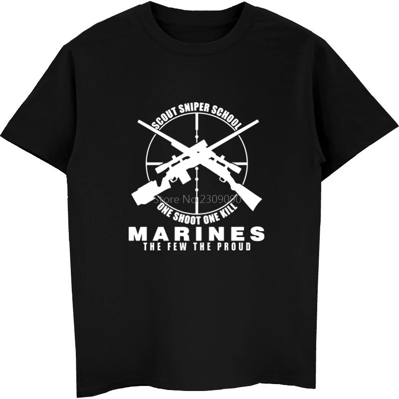 Summer Cool Scout Sniper School Marines T-shirt Harajuku Streetwear Fitness Shirt Men Cotton Tshirt Hip Hop Tees Tops