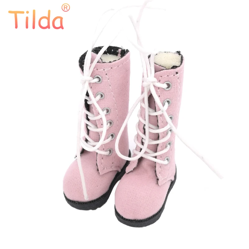 Tilda 3,2 cm Puppenstiefel für Blythe-Puppenspielzeug, 1/6 Mini-Leder-hohe Stiefelschuhe für Blyth Azone-Puppe, lässiges Puppenschuhe-Zubehör – Detail 1