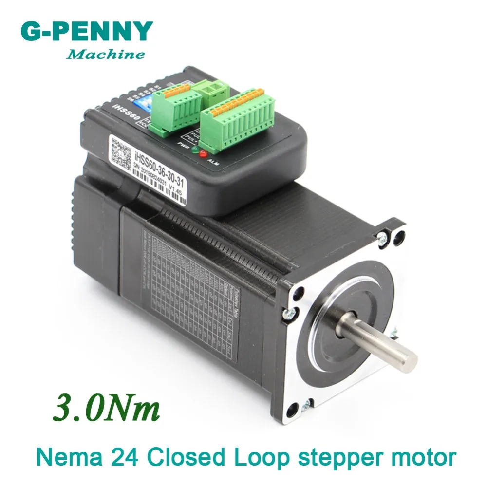 New arrival! Nema24 Closed Loop Stepper motor 3Nm 8mm 428Oz-in Hybrid Integrated Stepper Servo Motor with drive 60x85mm 5.0A 36v