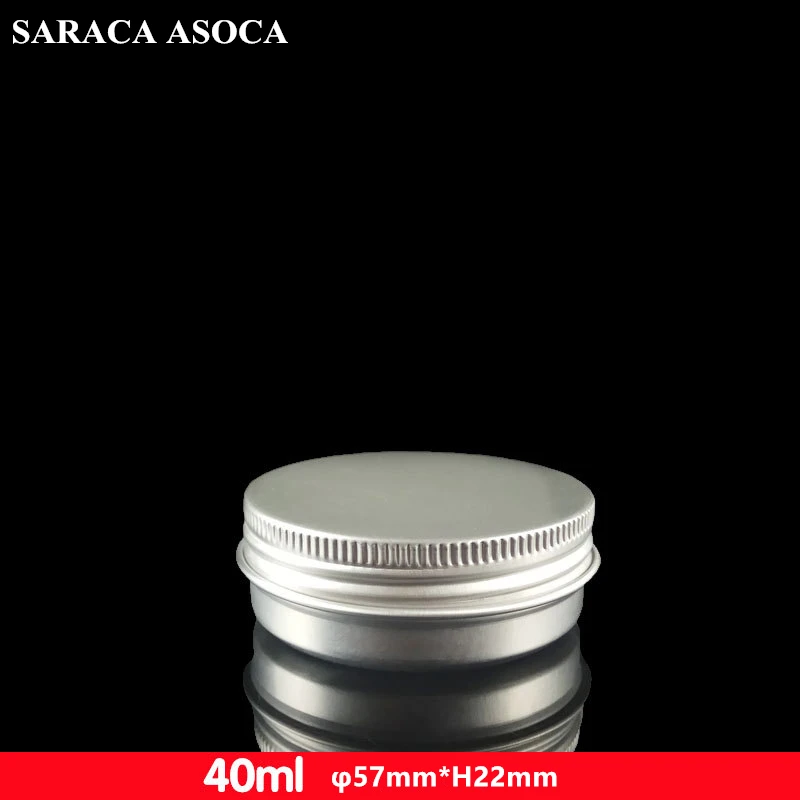 

40ml Empty Refillable Aluminum Jars 40g Silver Metal Tin Cosmetic Containers Crafts 1.35oz Small Aluminum Box 685PCS/LOT