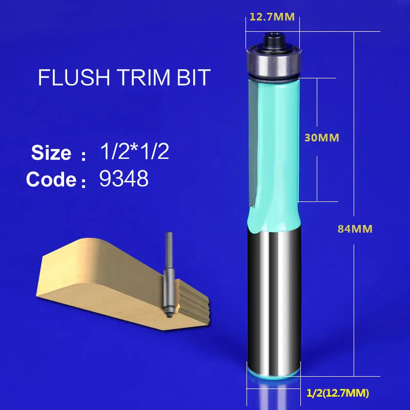 1pcs 1/2*1/2 straght flush trim cutter frazier milling cutter knife wood tool fresa router bit for wood fresa 9348