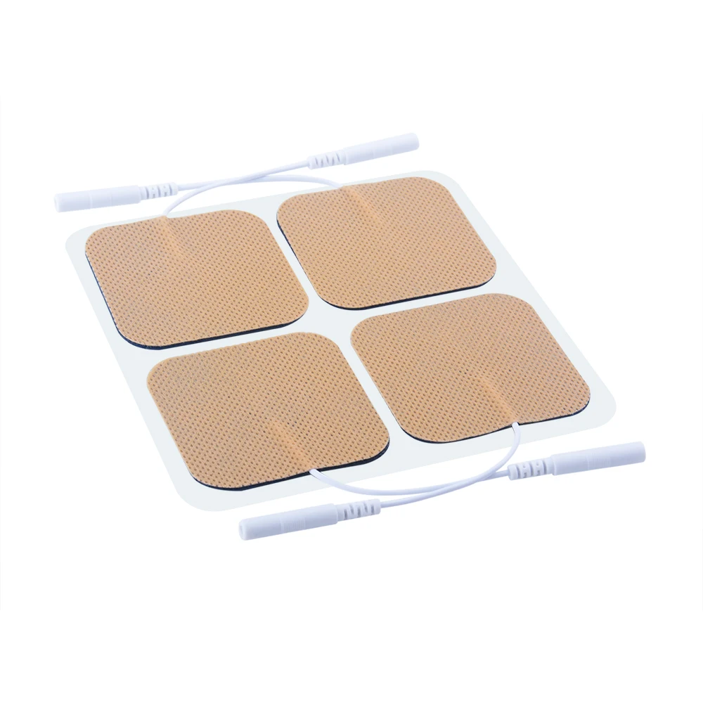 10 Pairs High Quality Brown Electrodes Pads With Plug Hole 2.0mm For TENS/EMS Digital Therapy Machine Size 5*5cm