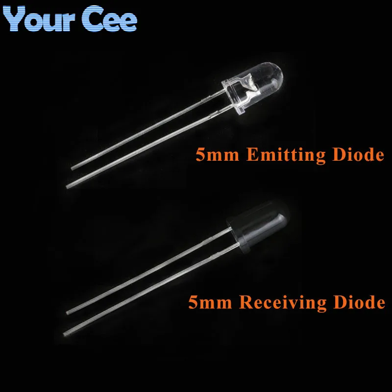 50Pcs LED 5mm 940nm IR Infrared Emitting Receiving Diode Round Tube Light Flame Sensor For Diy Electronic