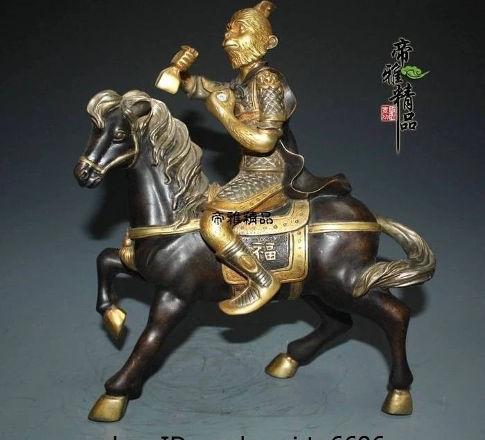 China Royal Bronze 24K Gold Gild Silver Horse Immediately Seal Monkey Hou Statue