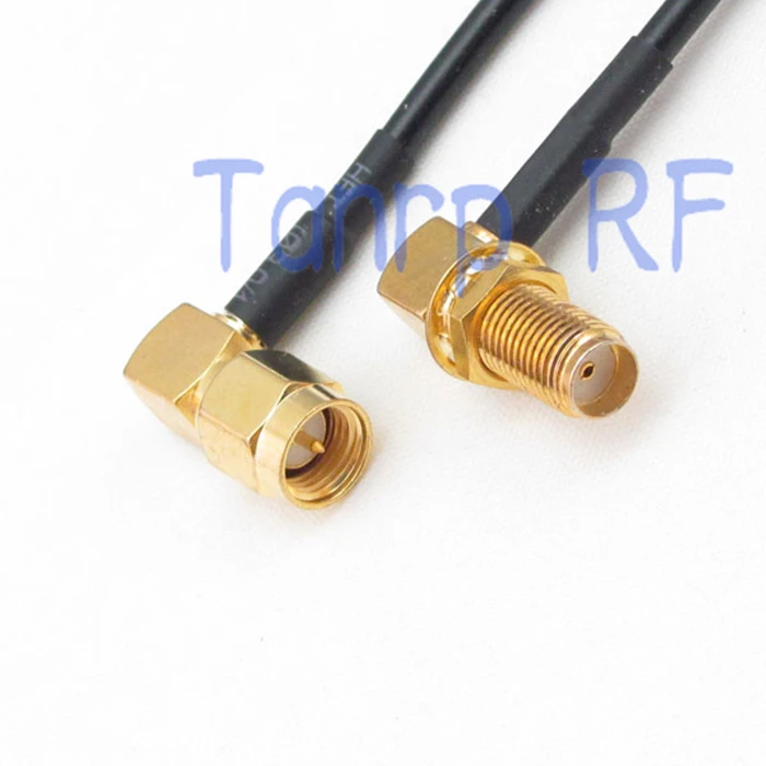 

10pcs 8in SMA male to SMA female both 2 right angle RF connector adapter 20CM Pigtail coaxial jumper cable RG174 extension