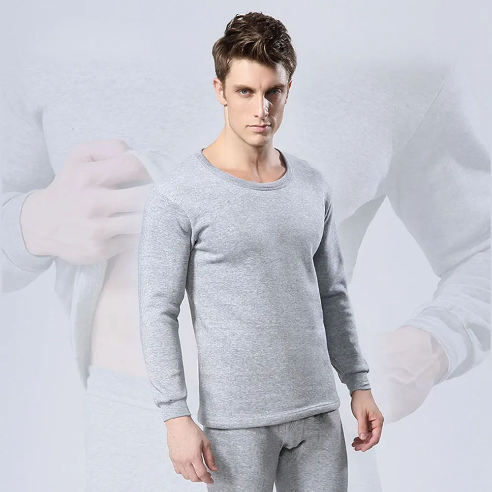 S-XXXXL Men Plus Size Thermal Underwear Sets Male Winter Bottoms Plus Thick Warm Round Neck Undershirts Trousers Man Long Johns