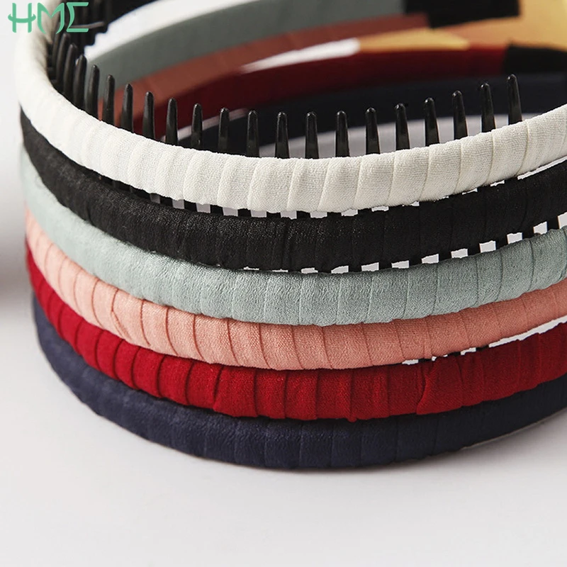 Women Girls Headdress Solid Cloth Headband Wrap Hair Hoop Bezel With Teeth Female Hair Accessories Hairband Headwear Hairband