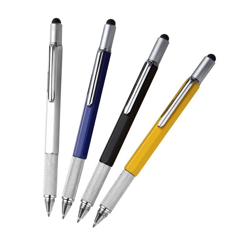 

200pcs/set Aluminum Multifunction Tool Ballpoint Pen Screwdriver Ruler Spirit Level with A Top and Scale Metal Pen