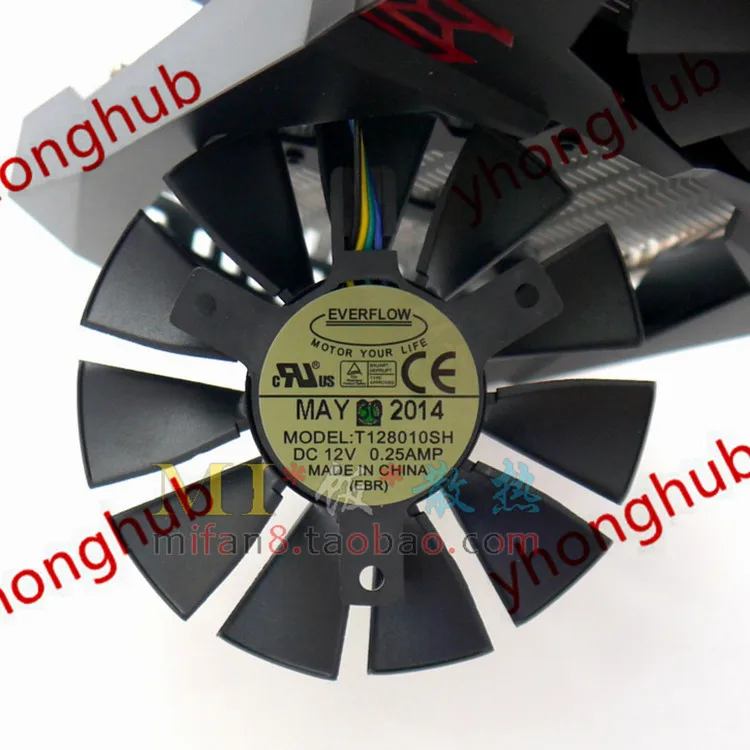 EVERFLOW T128010SH DC 12V 0.25AMP Server Round Cooling fan