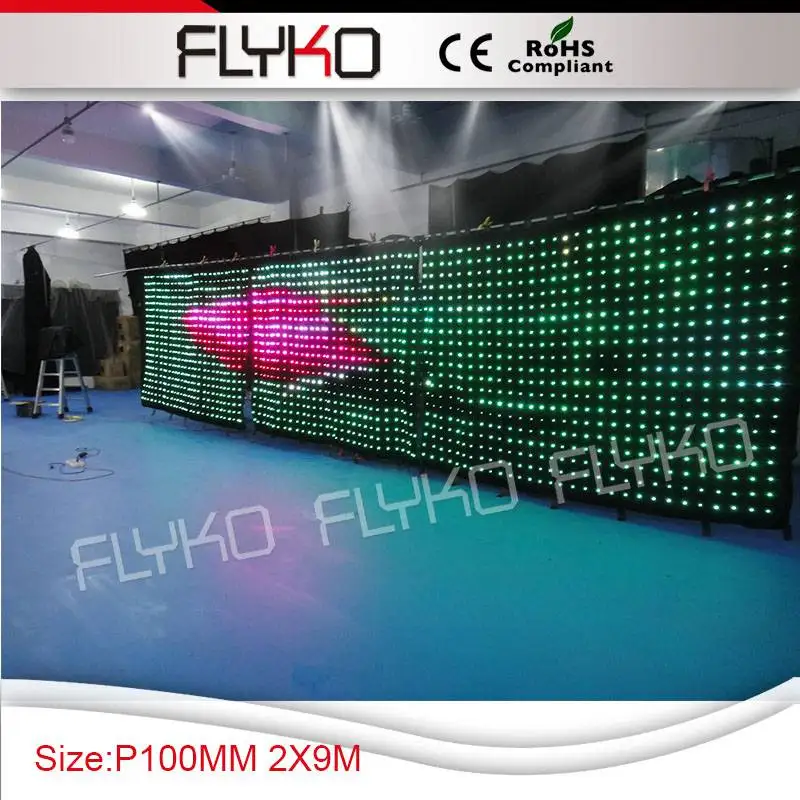 

p10 2*9m hot sale led curtain display for wedding decoration