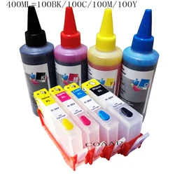 Cartuchos de tinta recargables compatibles con hp 364, tintas de tinte de 400ml para HP Photosmart 5510, 5520, 6510, 6520, 7510, 7520, e-all-in-One