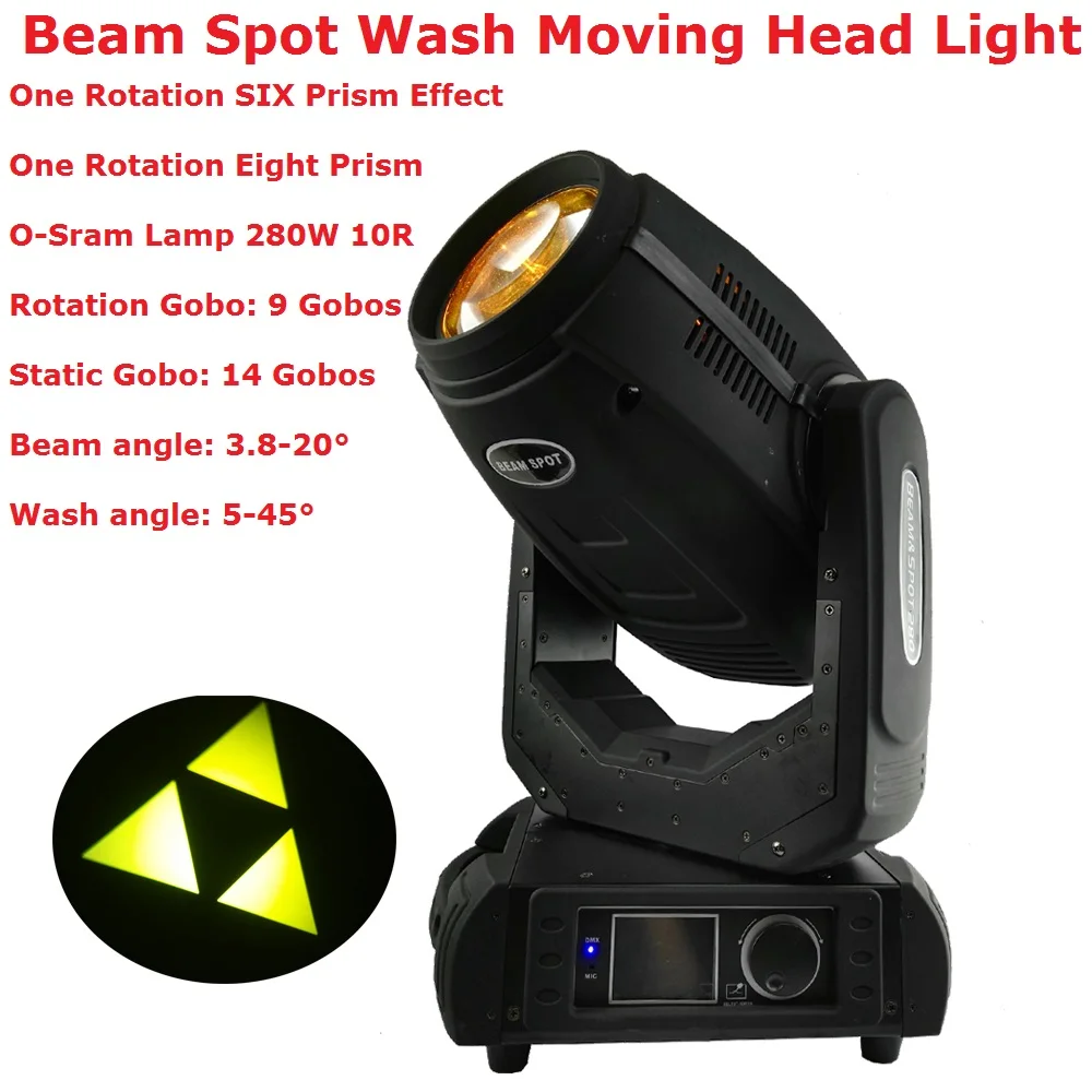 

Hot Sales 1XLot Beam Wash Spot 3IN1 Moving Head Lights 280W 10R Moving Head Stage Lights 3.8-20 Degree Beam Over Heat Protection