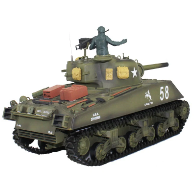 Hot Plastic/Metal Electric Radio Contorl Military RC Tank 1:16 America M4A3 With Simulation Smoke & Sound All Terrain Drive Tank