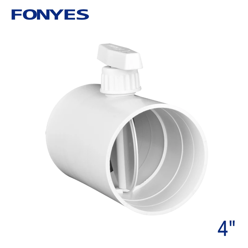 HVAC manual plastic air valve 110mm volume flow rate damper air duct check valve for 4 inch ventilation pipe