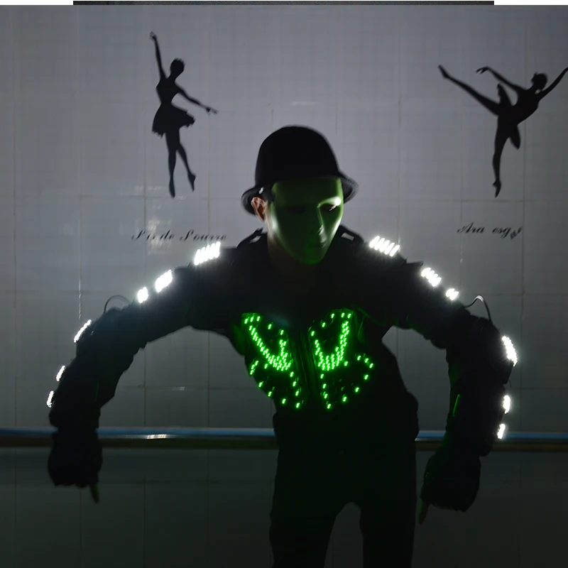 Newest  LED Luminous Jacket Ballroom Costume Dance Wear Stage Performance Props For Party Show KTV Nightclub