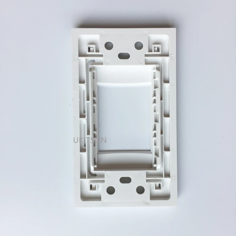 Panel de salida de marco de placa frontal en blanco brillante estándar de EE. UU., inserto de 2 ranuras, toma para HDMI, RJ45, salida de teléfono de TV